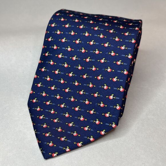 Salvatore Ferragamo Other - Salvatore Ferragamo Silk Tie Italy Blue Apple Arrow